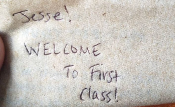 he said “you never forget your first first-class”