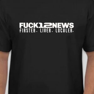 FUCK12NEWS LOGO TEE white on black