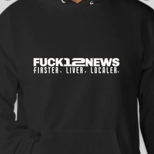 Fuck12News black sweatshirt w single row logo