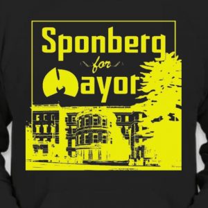 SPONBERG FOR MAYOR black Wu hoodie w yellow logo